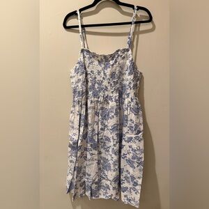 Universal Thread Floral Blue and White Sundress